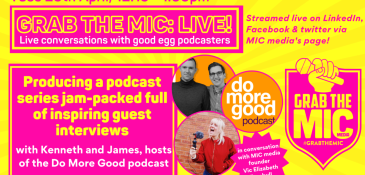 guest podcasts do more good grab the mic graphic
