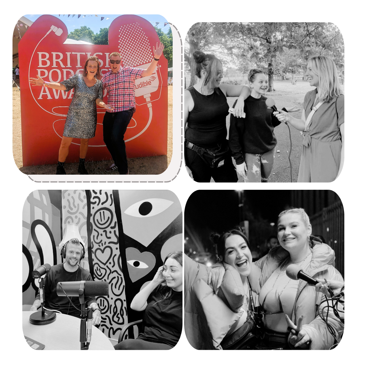 a grid of 4 mic media photos